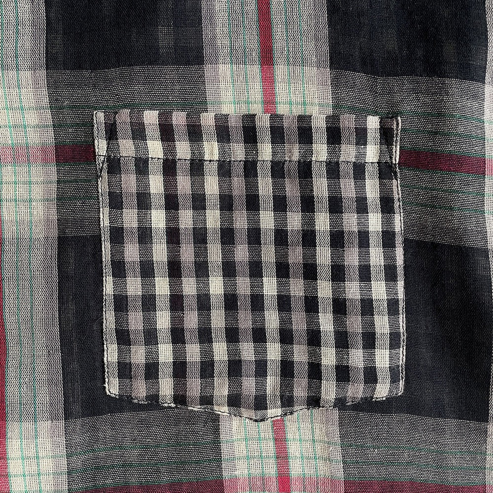 松弛慵懒长袖复古格纹衬衫Loose Vintage Check Shirt