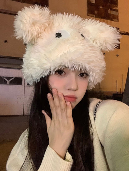 可爱大眼小狗毛绒帽Cute Puppy Plush Hat