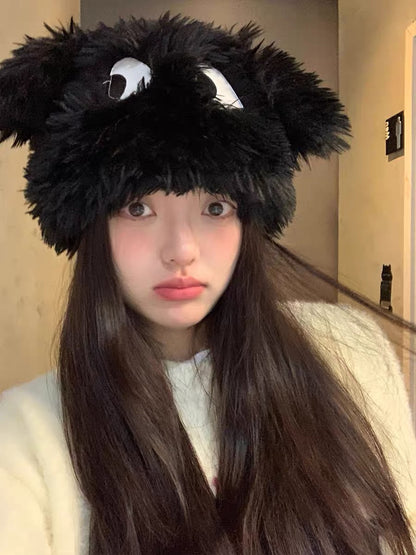 可爱大眼小狗毛绒帽Cute Puppy Plush Hat