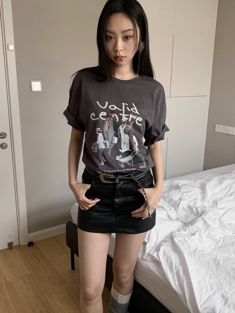 30%OFF_韩国辣妹高腰包臀皮裙Spice Girls High Waisted Hip Wrap Leather Skirt