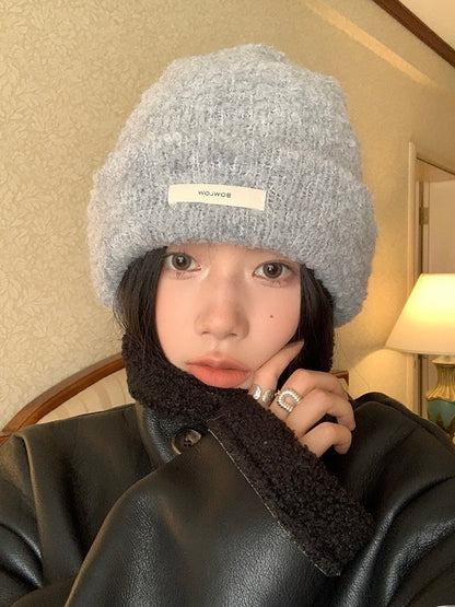 清冷感软糯灰色针织帽Soft grey knit hat with a cool feel