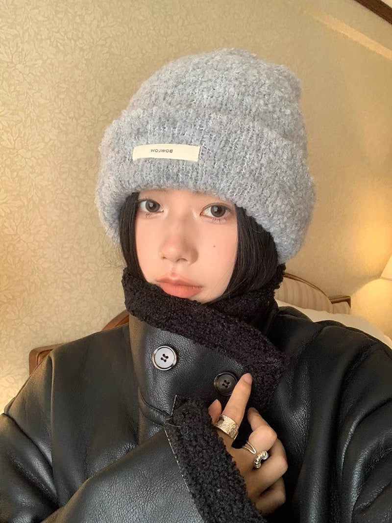 清冷感软糯灰色针织帽Soft grey knit hat with a cool feel