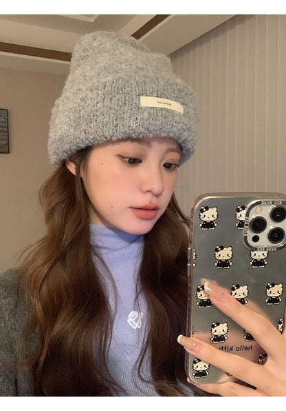 清冷感软糯灰色针织帽Soft grey knit hat with a cool feel