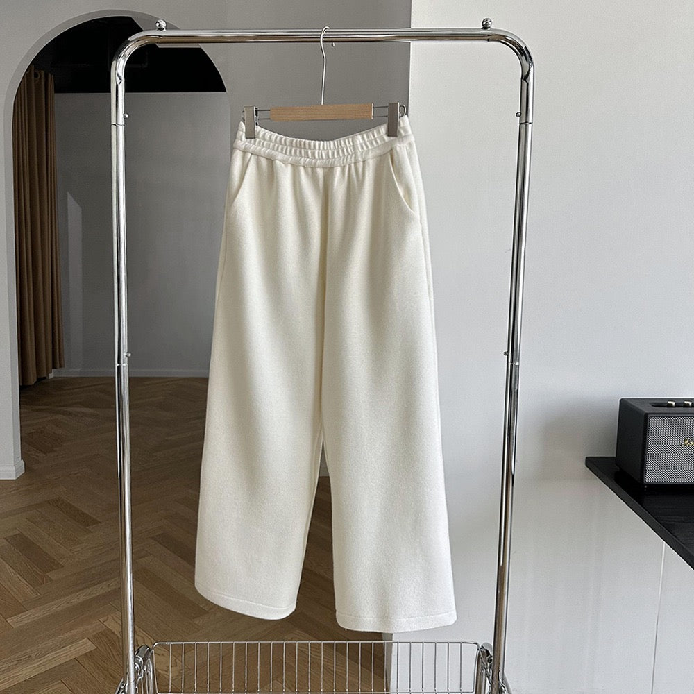 高克重加厚松紧腰直筒裤High-weight straight leg trousers