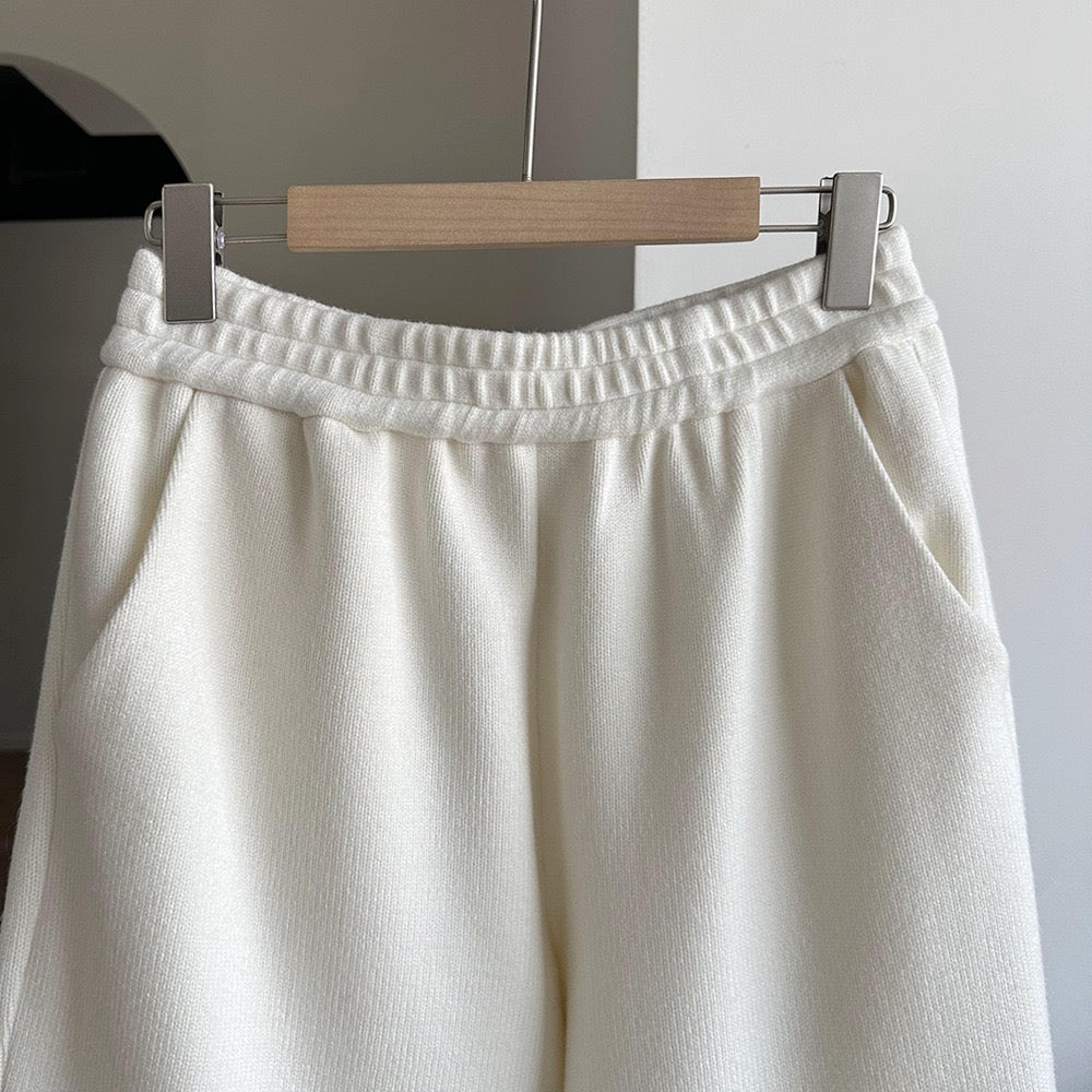 高克重加厚松紧腰直筒裤High-weight straight leg trousers