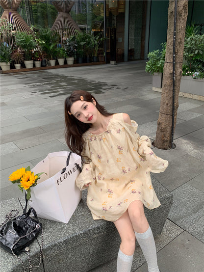 40%OFF_亚麻花朵衬衫裙Linen Floral Dress