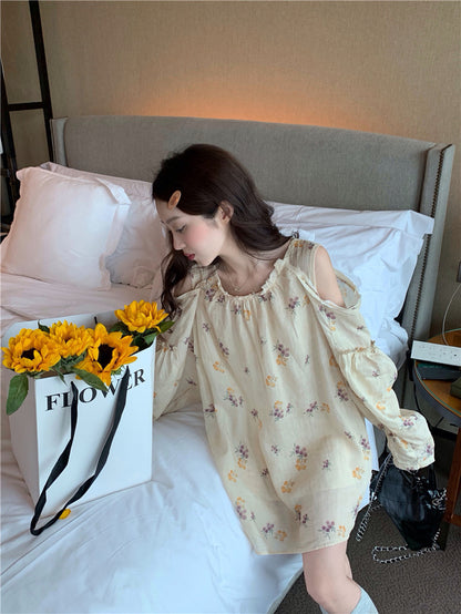 40%OFF_亚麻花朵衬衫裙Linen Floral Dress