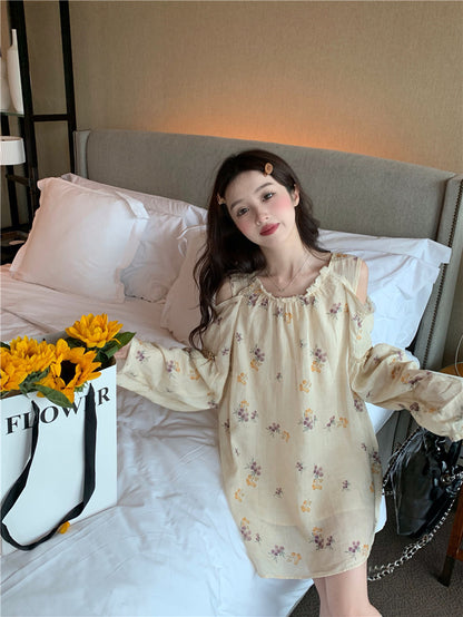 40%OFF_亚麻花朵衬衫裙Linen Floral Dress