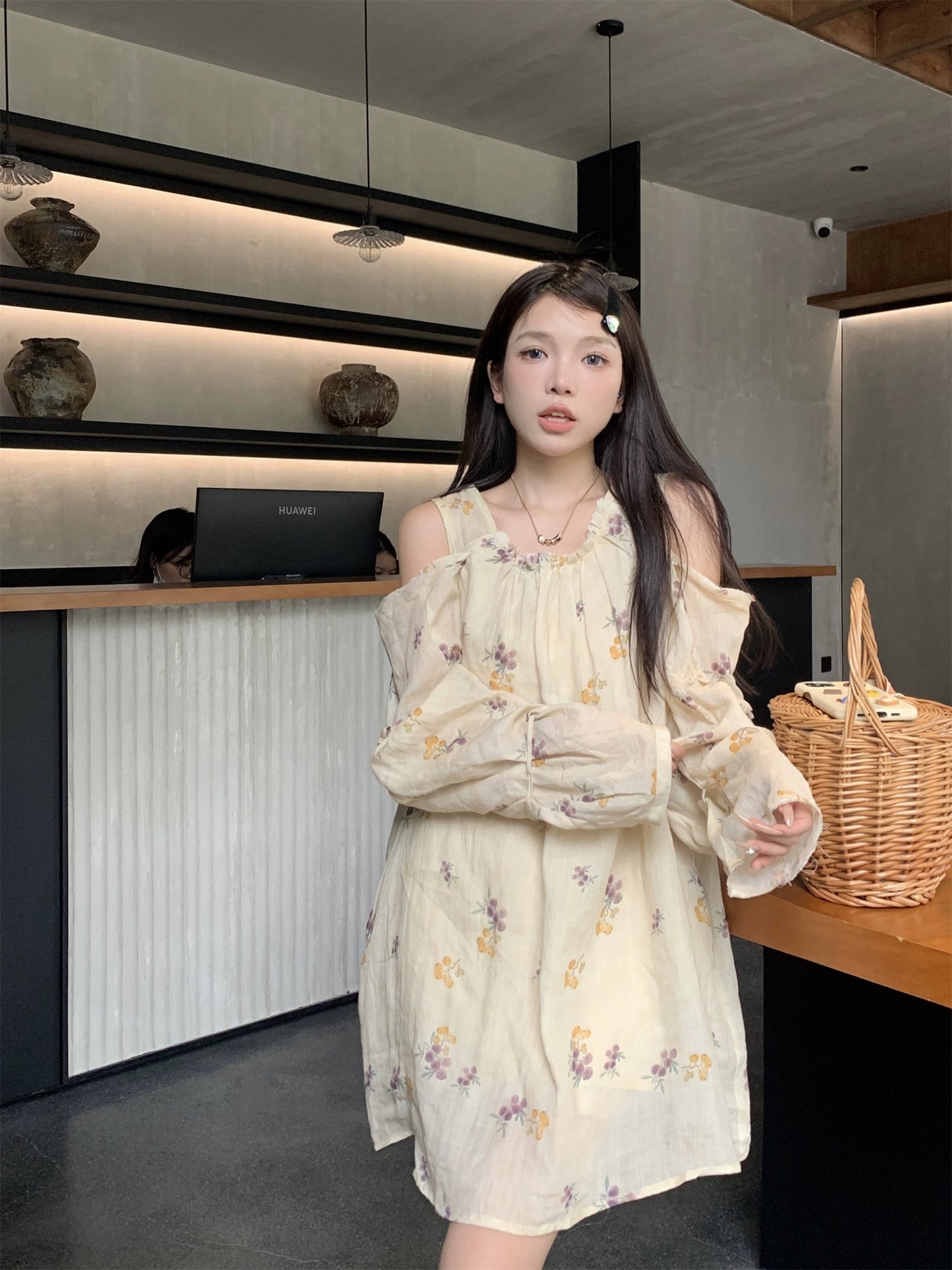 40%OFF_亚麻花朵衬衫裙Linen Floral Dress