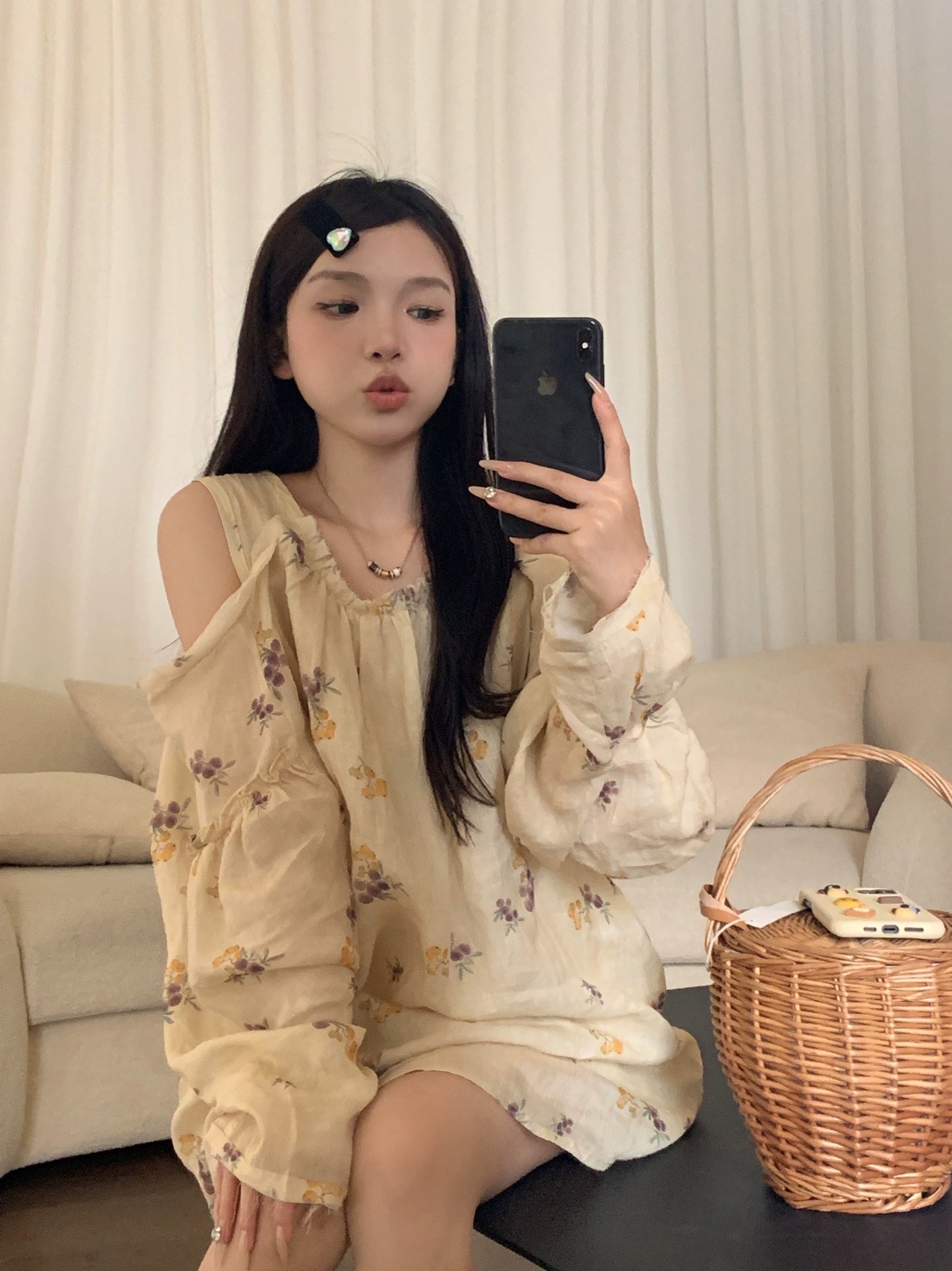 40%OFF_亚麻花朵衬衫裙Linen Floral Dress