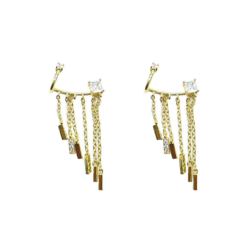 Gold Plated Earrings with Diamonds