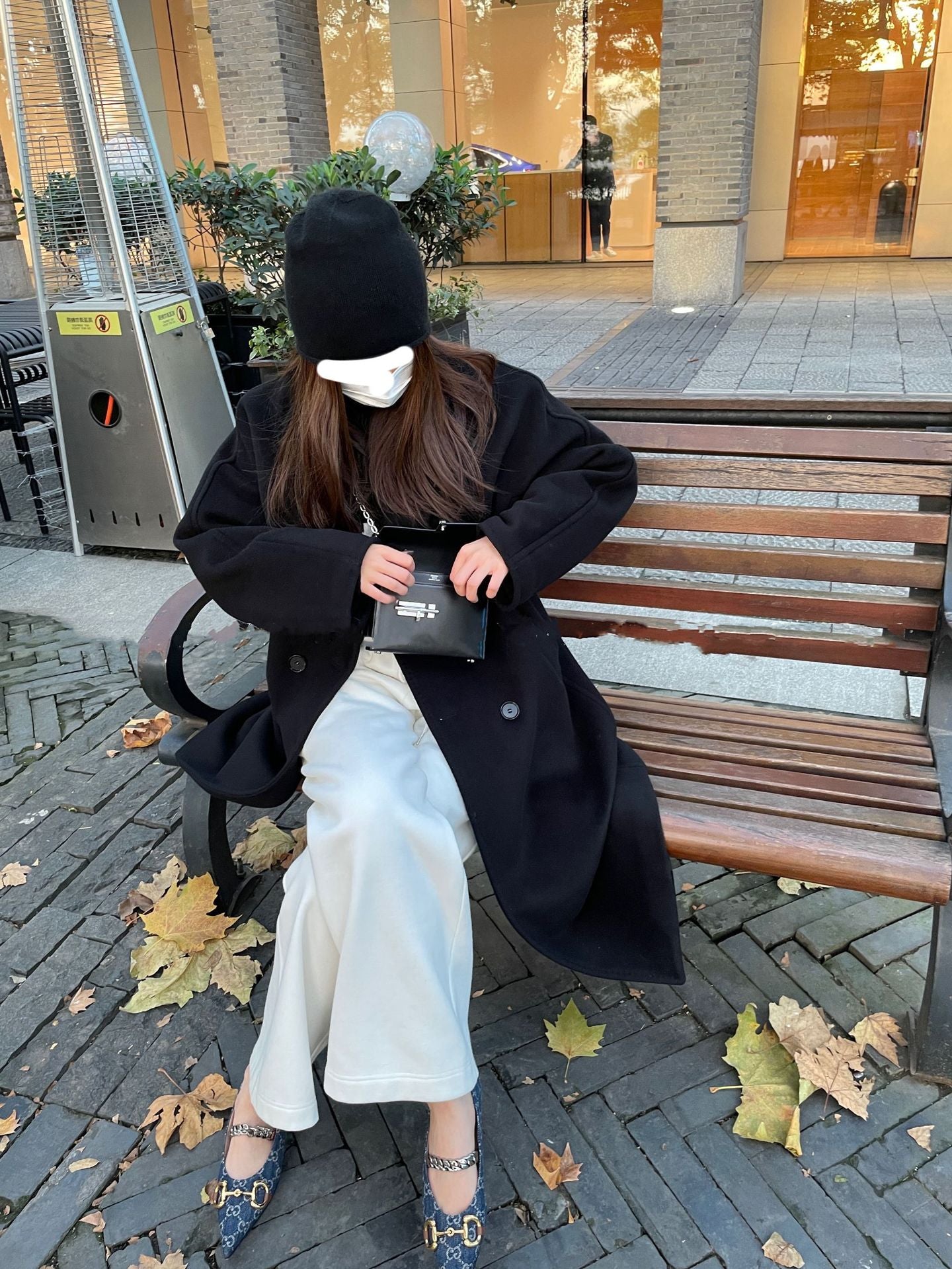 黑色廓形羊毛大衣Black Longline Wool Coat