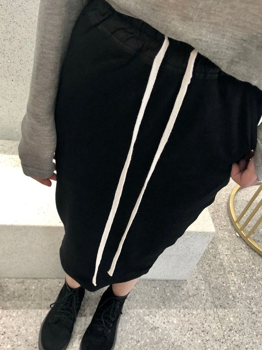 暗黑风抽绳半裙Black Drawstring skirt