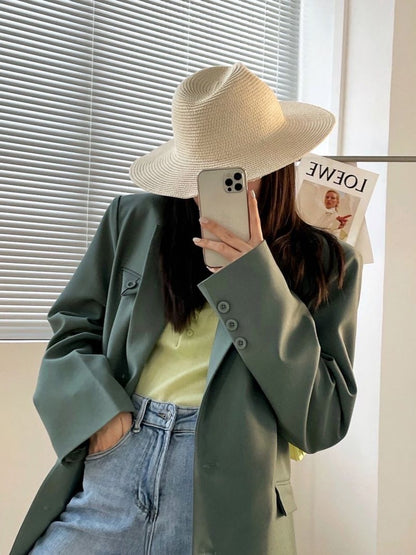 廓形墨绿色西服Shamrock Green Blazer