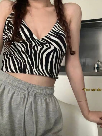 斑马纹辣妹吊带Zebra Stripe Top