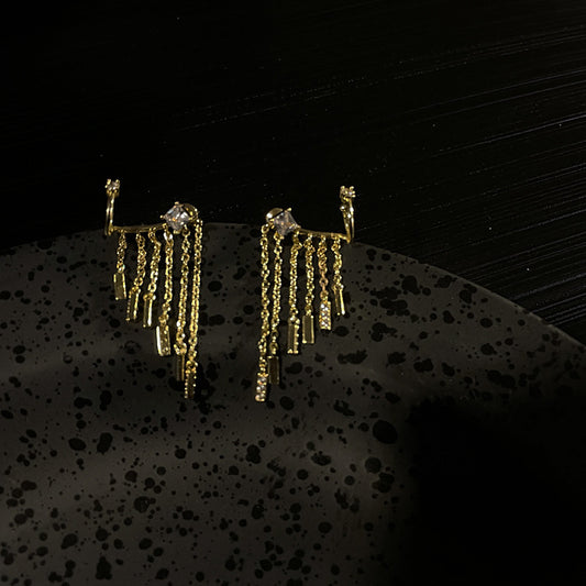 Gold Plated Earrings with Diamonds