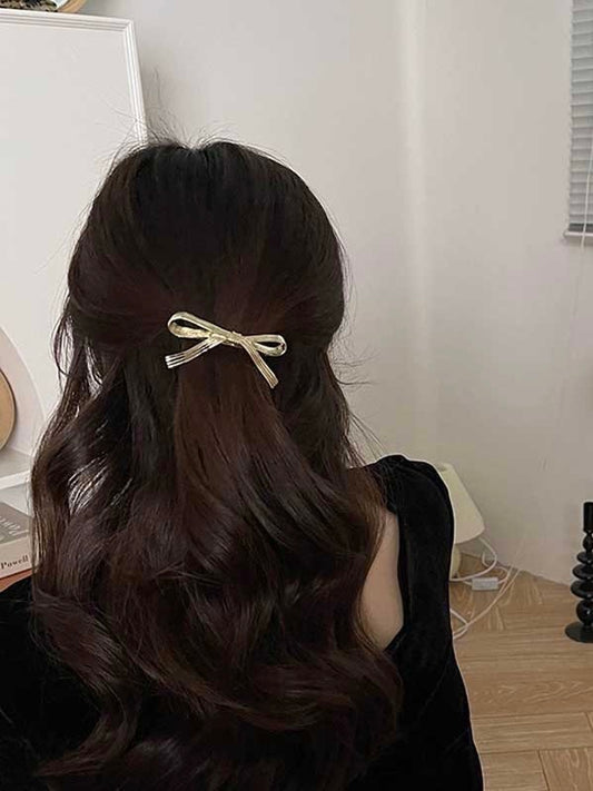 Gold Bow-knot Metal Hair Clip