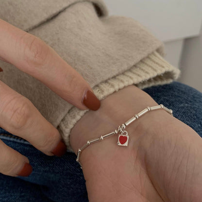 Silver Bracelet with Heart Padlock