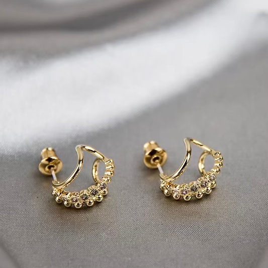 Gold Diamond Stud Earrings