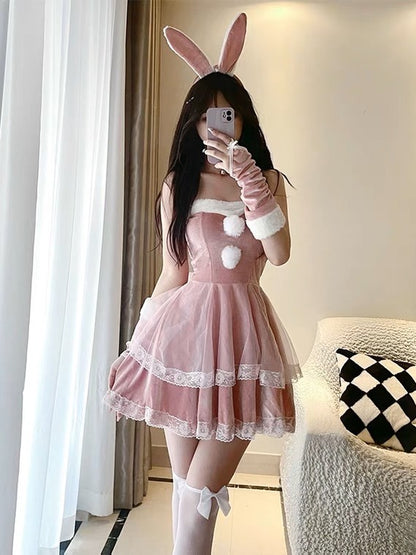 粉色兔女郎套装Pink Bunny Dress