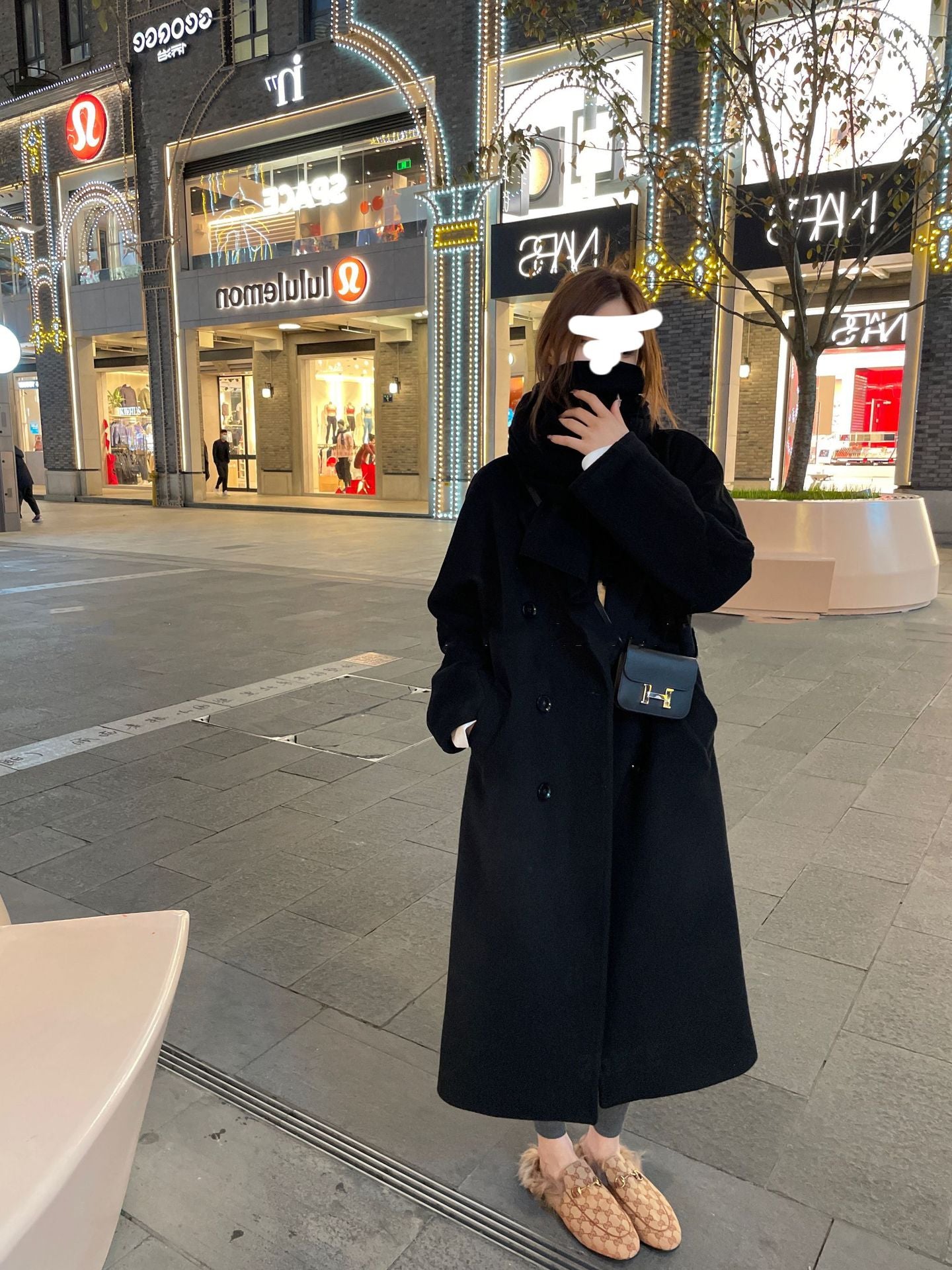 黑色廓形羊毛大衣Black Longline Wool Coat