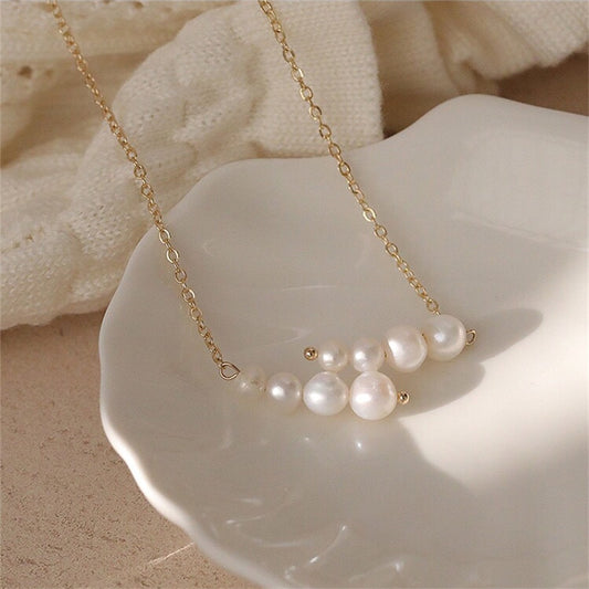 Gold Plated Pearl Necklace