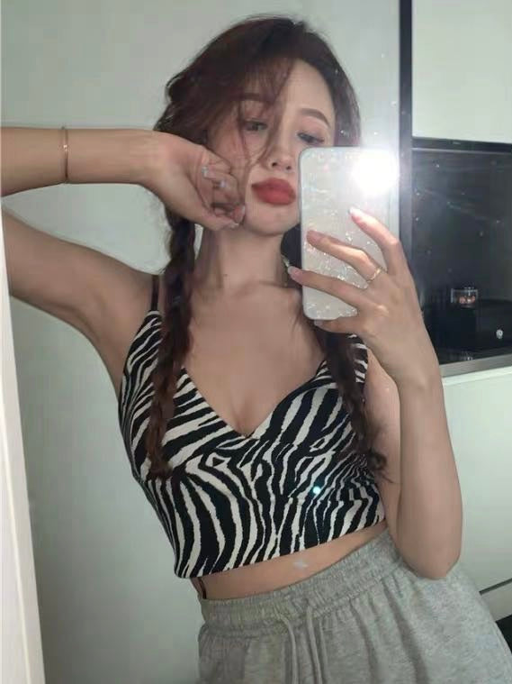 斑马纹辣妹吊带Zebra Stripe Top