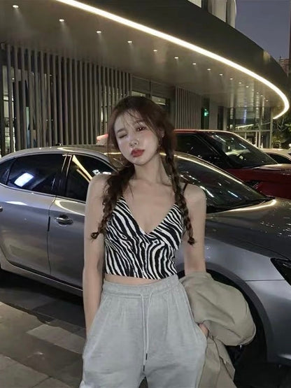 斑马纹辣妹吊带Zebra Stripe Top