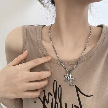 Silver Plated Cross Necklace