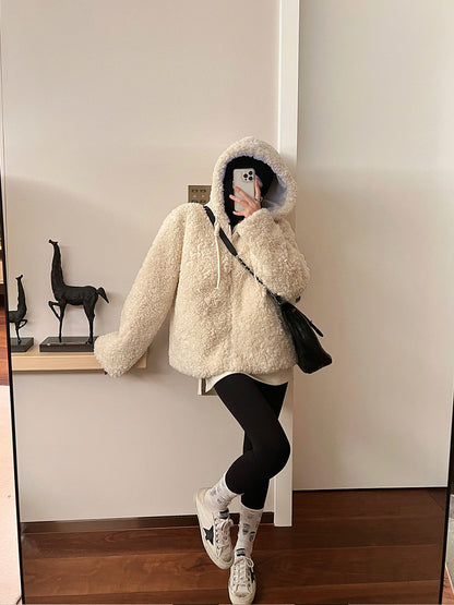 20%OFF_暖fufu泰迪熊外套White Soft Wool Coat