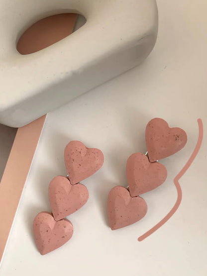 粉色爱心边夹Pink Heart Hair Clips