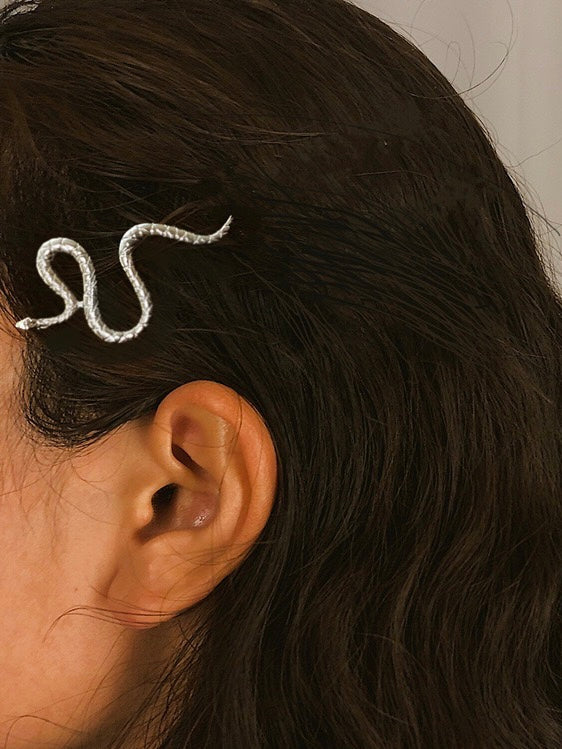 Silver Snake Hair Clip