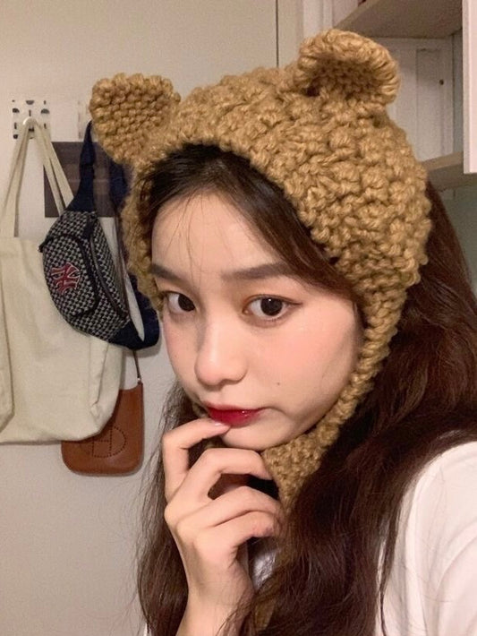 针织小熊耳朵帽Knitted Bear Hat