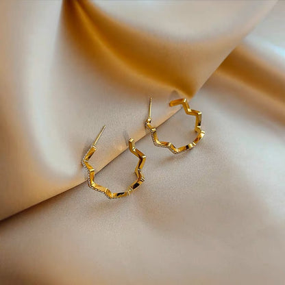 Gold Hoop Earrings with Diamonds