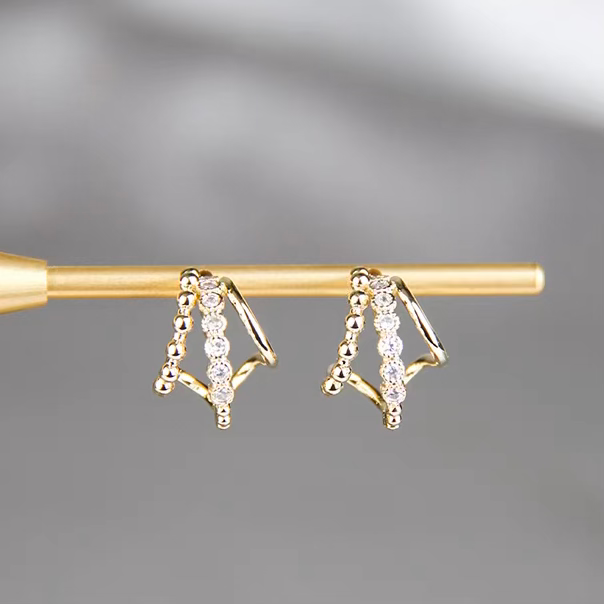 Gold Diamond Stud Earrings