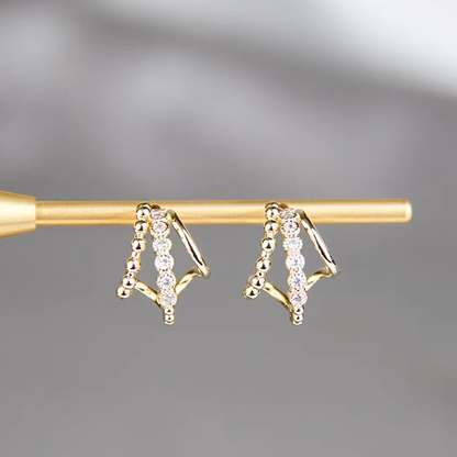 Gold Diamond Stud Earrings