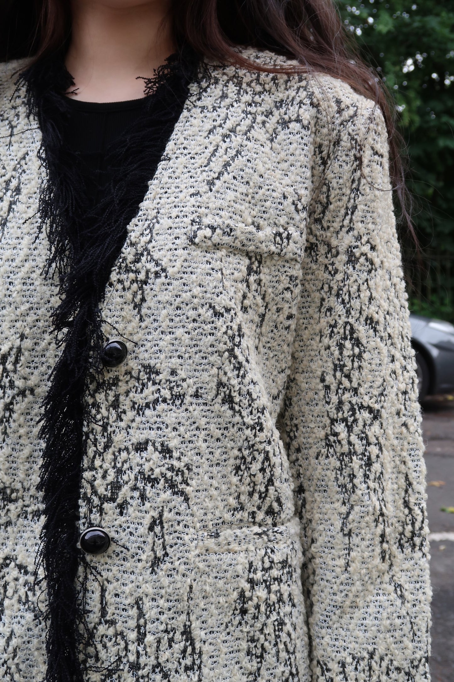 小香羊毛流苏外套Fringe Wool Coat