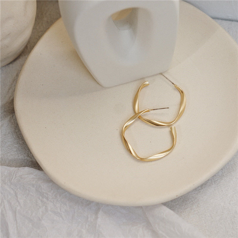 Gold Hexagon Earrings