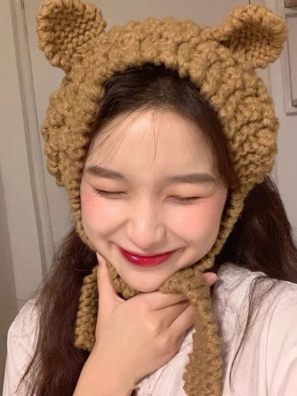 针织小熊耳朵帽Knitted Bear Hat