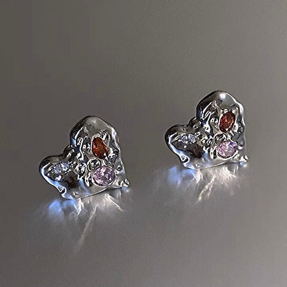 Silver Plated Textured Earrings