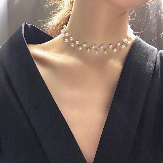 Gold Plated Pearl Choker