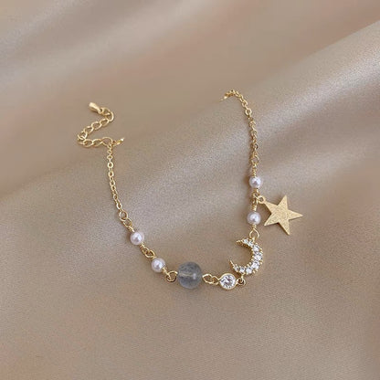 珍珠月亮手链Diamond and Pearl Bracelet