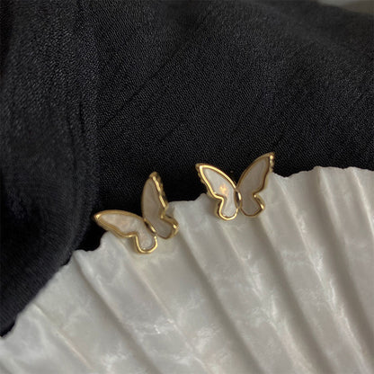 Gold Plated Butterfly Stud Earring