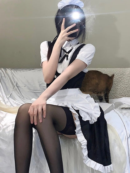 糖心女仆装Contrast Button Maid Costume Set