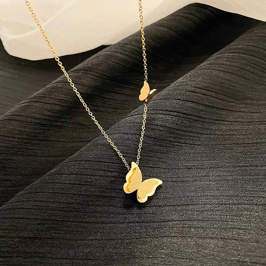 Gold Plated Butterfly Necklace