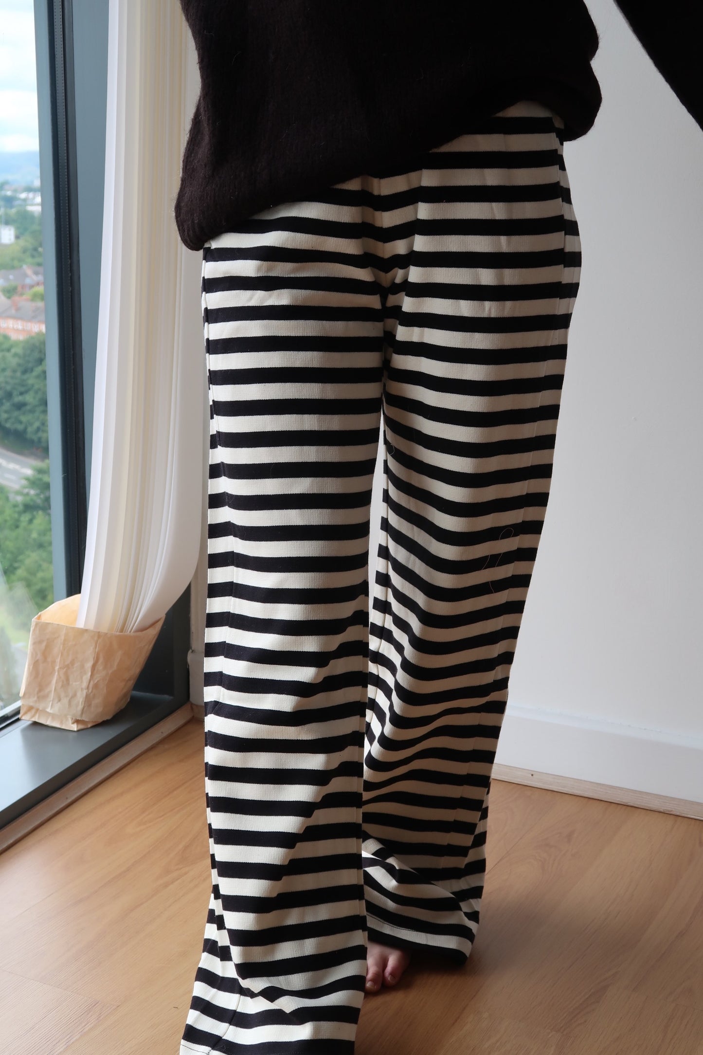 巨好穿条纹遛弯裤Effortless Striped Elegance Pants