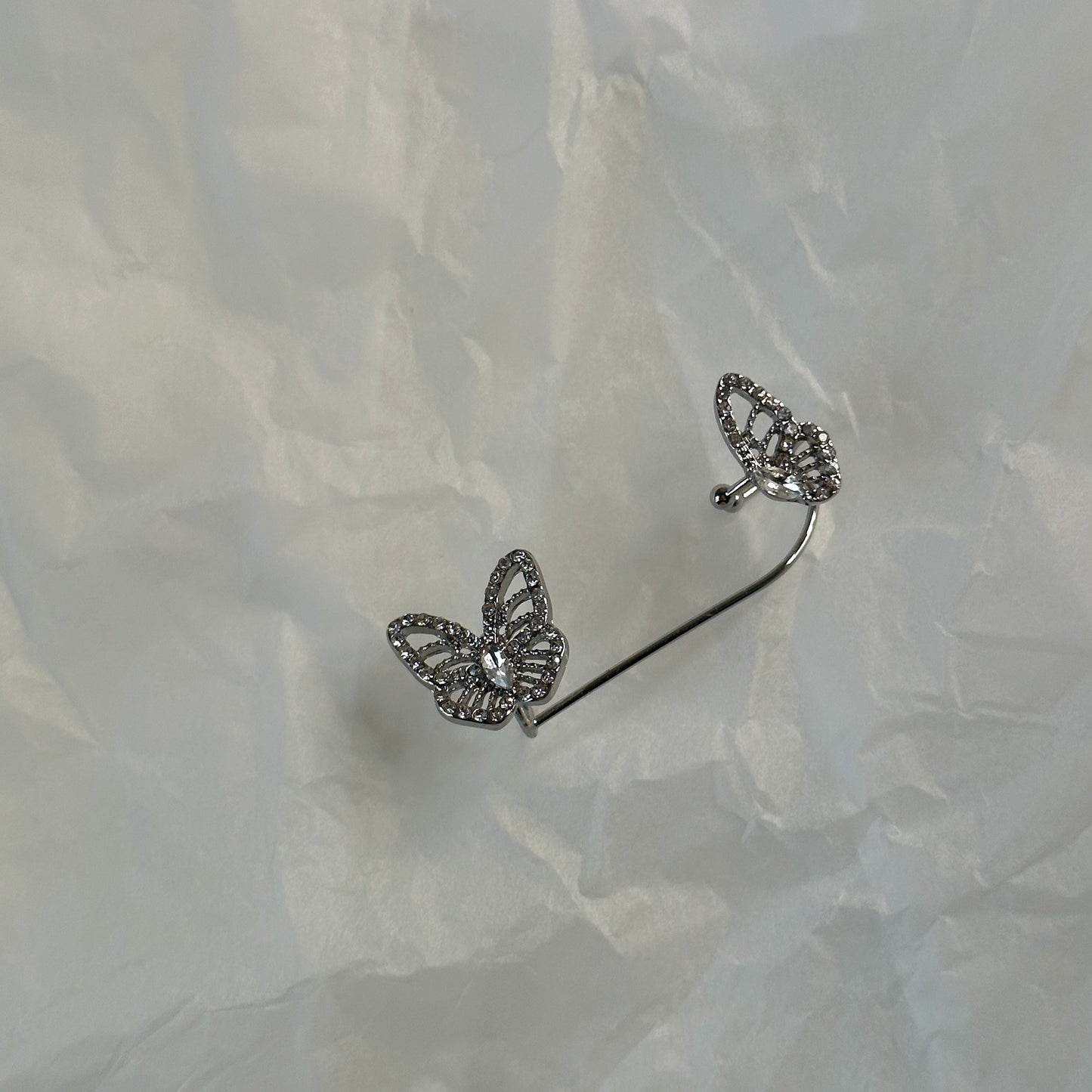 Silver-Plated Butterfly Ear Cuff