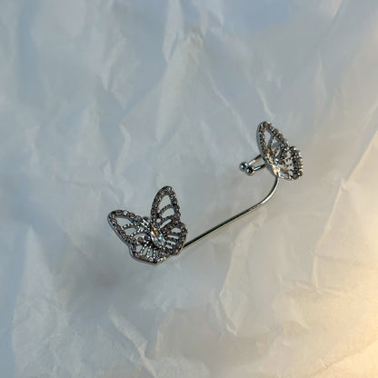 Silver-Plated Butterfly Ear Cuff