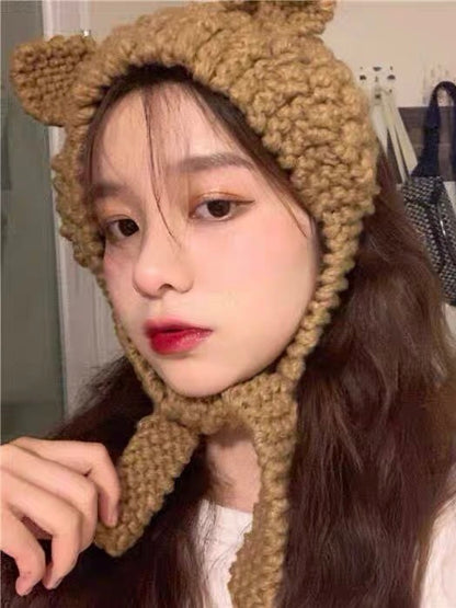 针织小熊耳朵帽Knitted Bear Hat