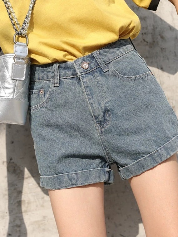 50%OFF_夏日浅蓝牛仔裤Denim Shorts